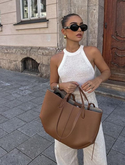 Pernilla – Elegant Tote Bag with Gathered Sides